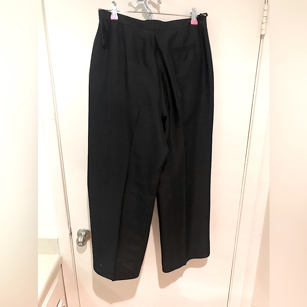 LAUREN RALPH LAUREN BLACK SILK CROPPED PANTS SLACKS VINTAGE SIZE 10